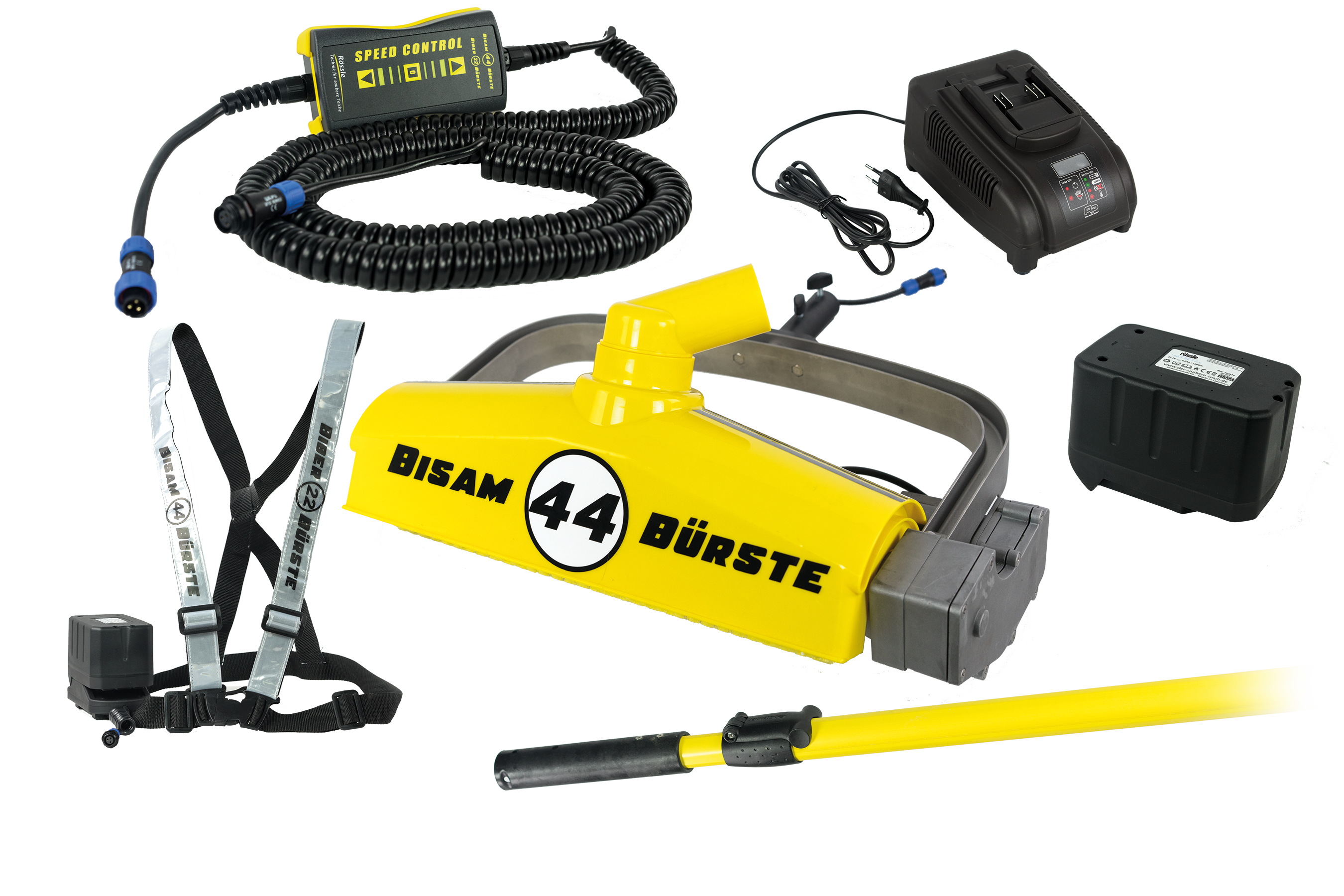 Teichreinigung mit der Teichbürste BISAM 44 Rössle Technik für